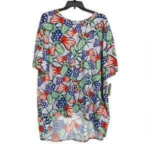 LuLaRoe Irma Top NWT Tunic Dress Printed Patriotic 4th of July Shirt size 3XL